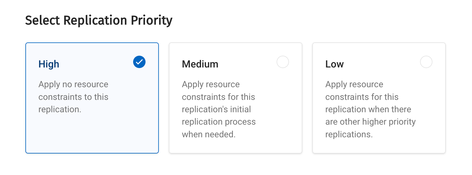 Select Replication Priority.