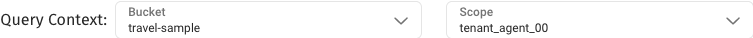 The query context drop-down menu, with the tenant_agent_00 scope selected