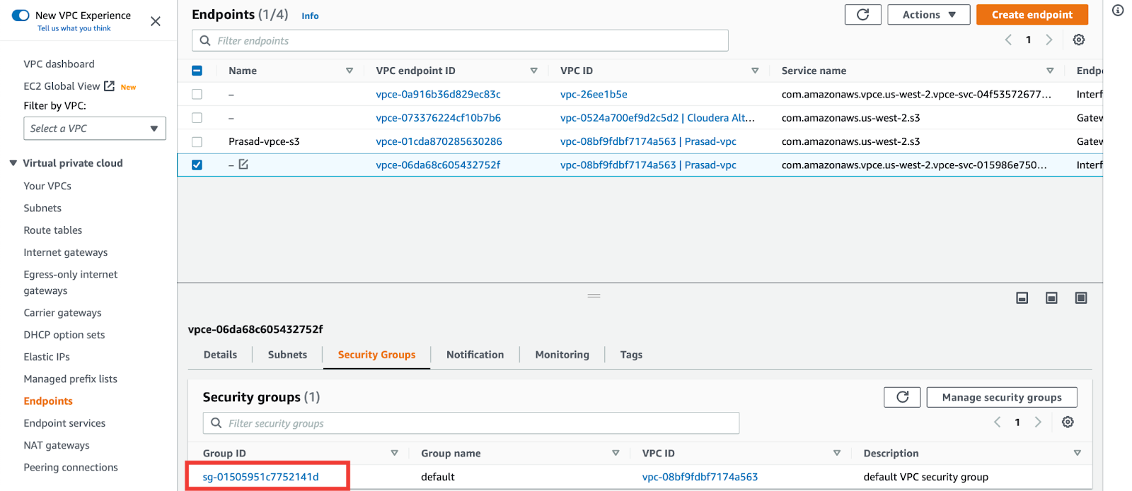 AWS VPC Endpoints Display