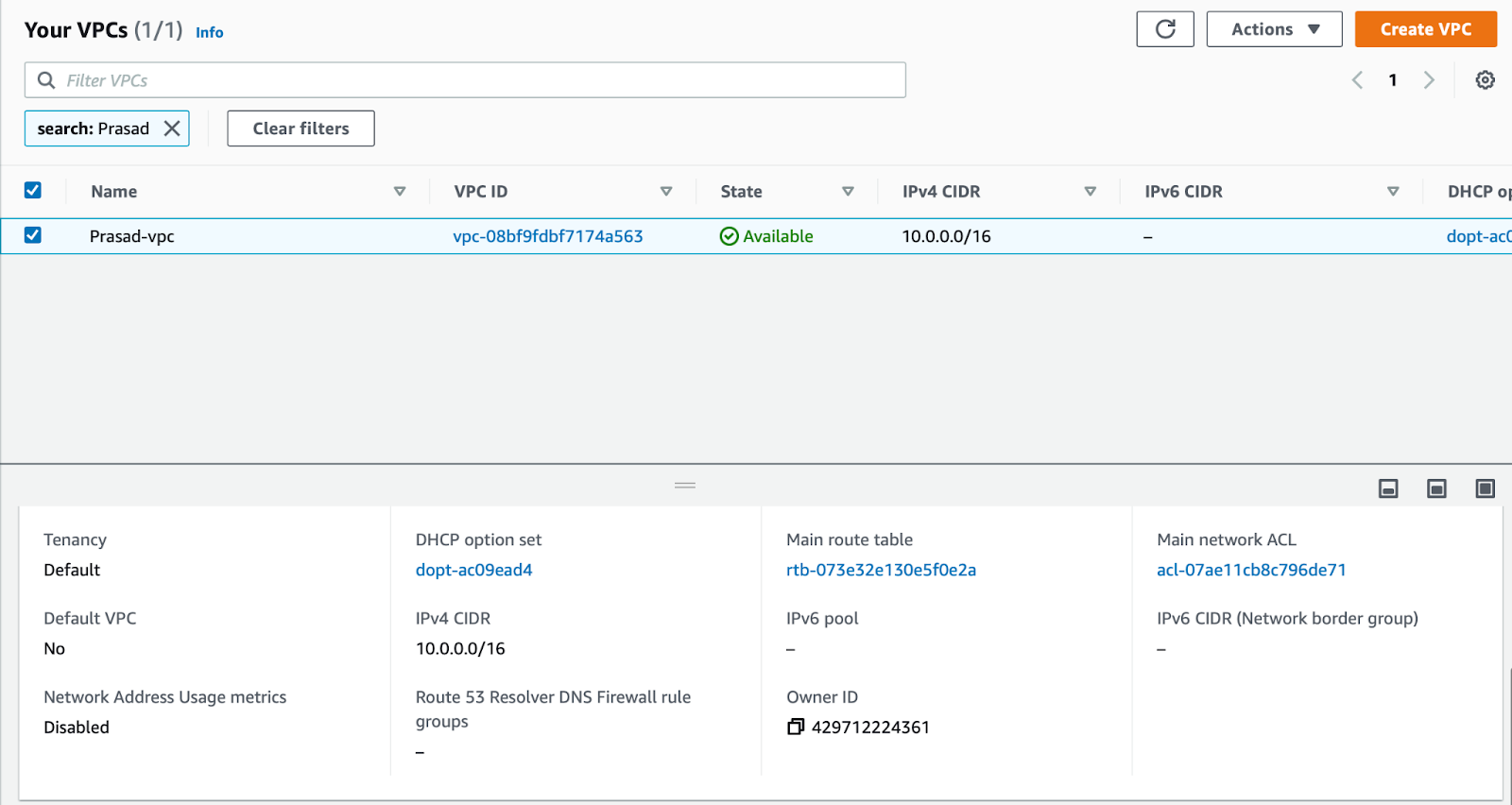 AWS VPC Dashboard