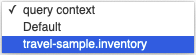 The query context drop-down menu