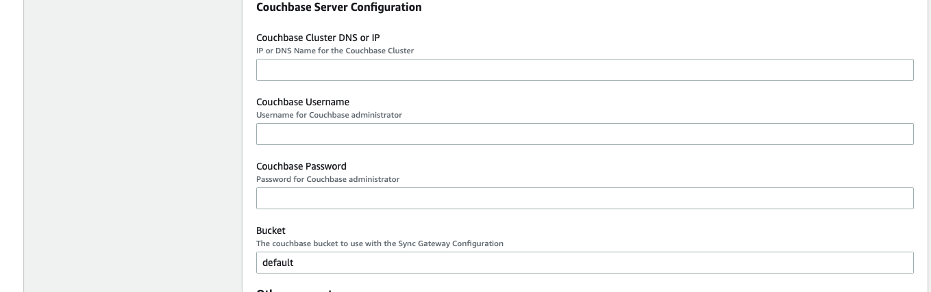 aws marketplace Sync Gateway Couchbase Configuration