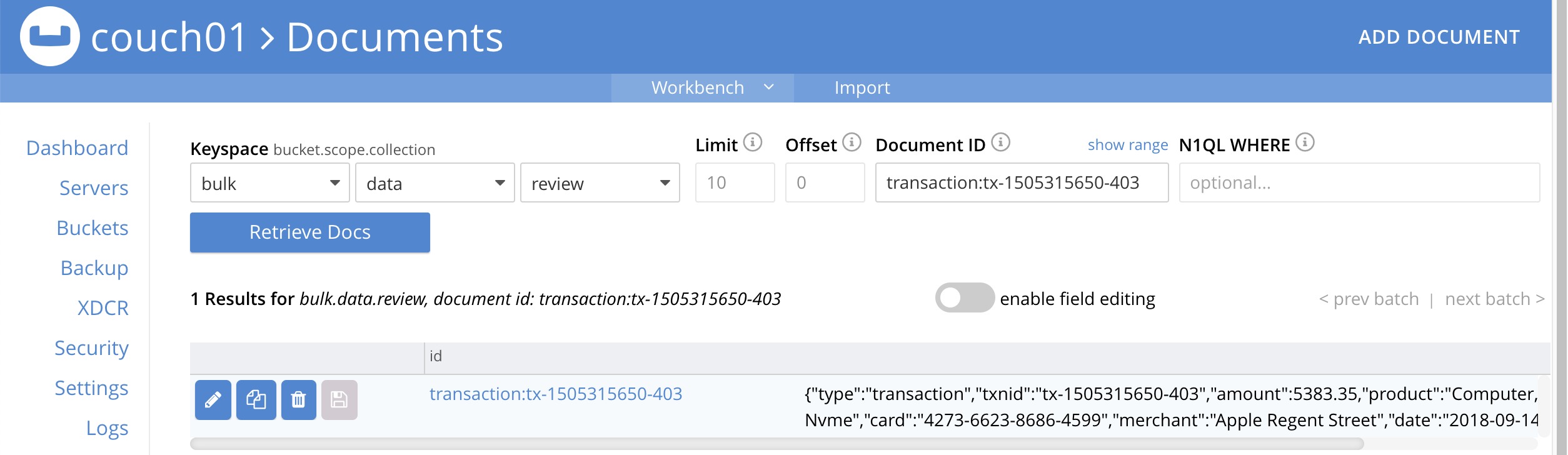 high risk txns 08 bucket documents by id