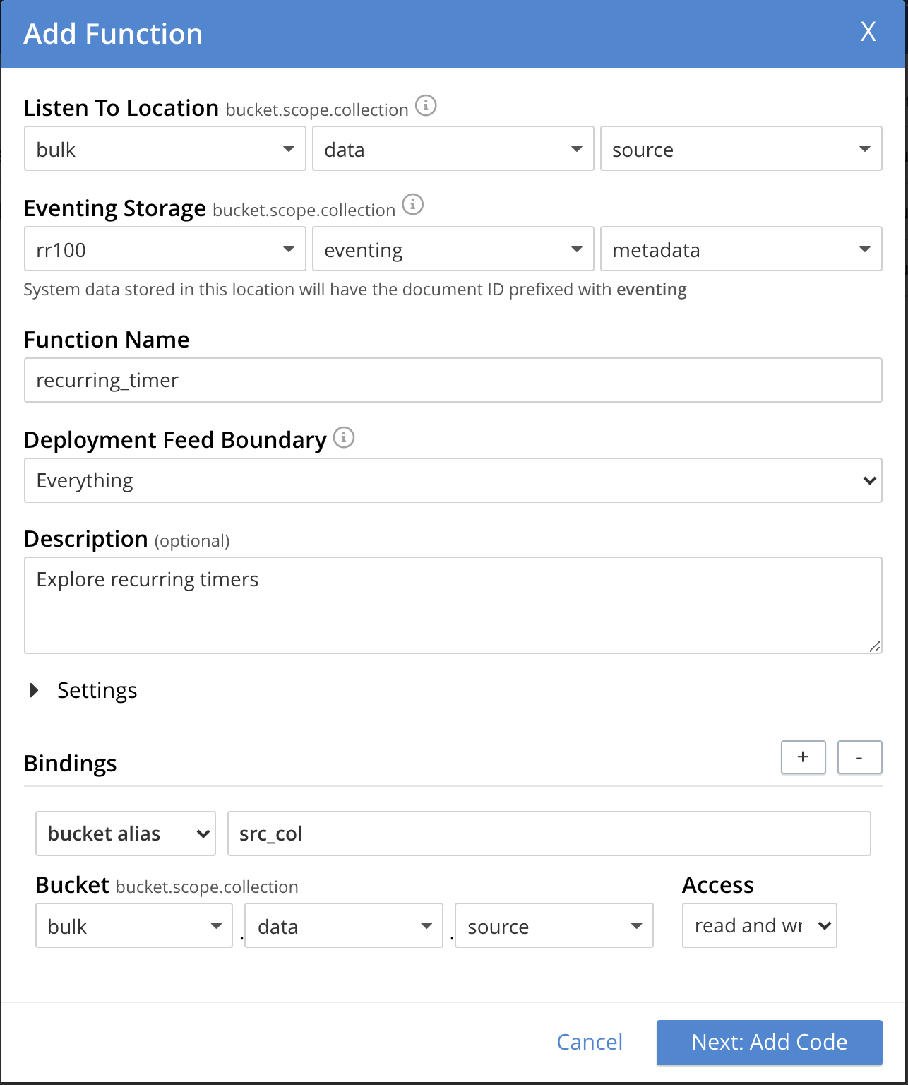 recurring timer 01 settings