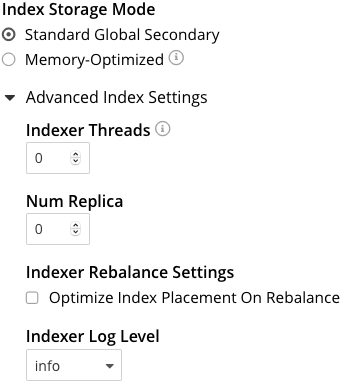 index storage mode