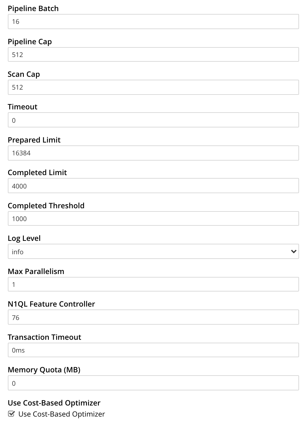 query settings bottom