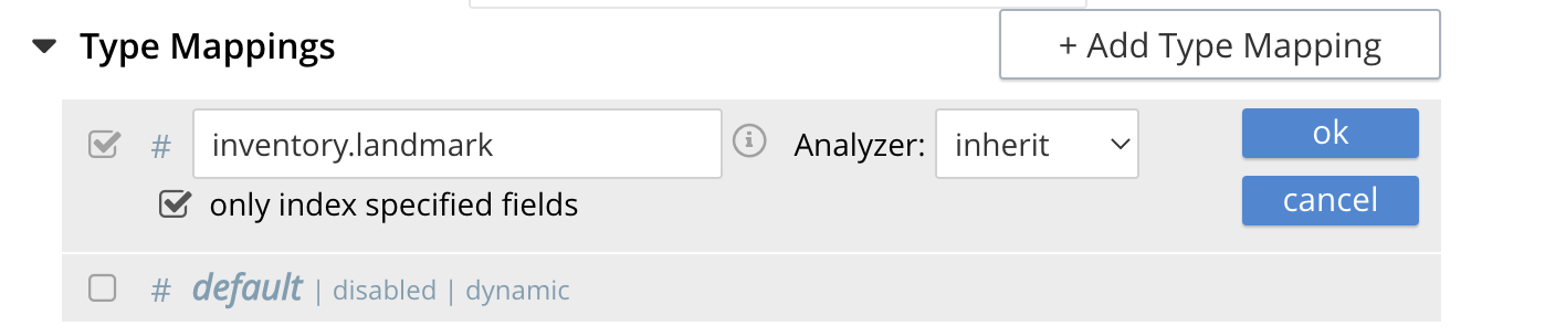 fts index menu1 nondefault filled