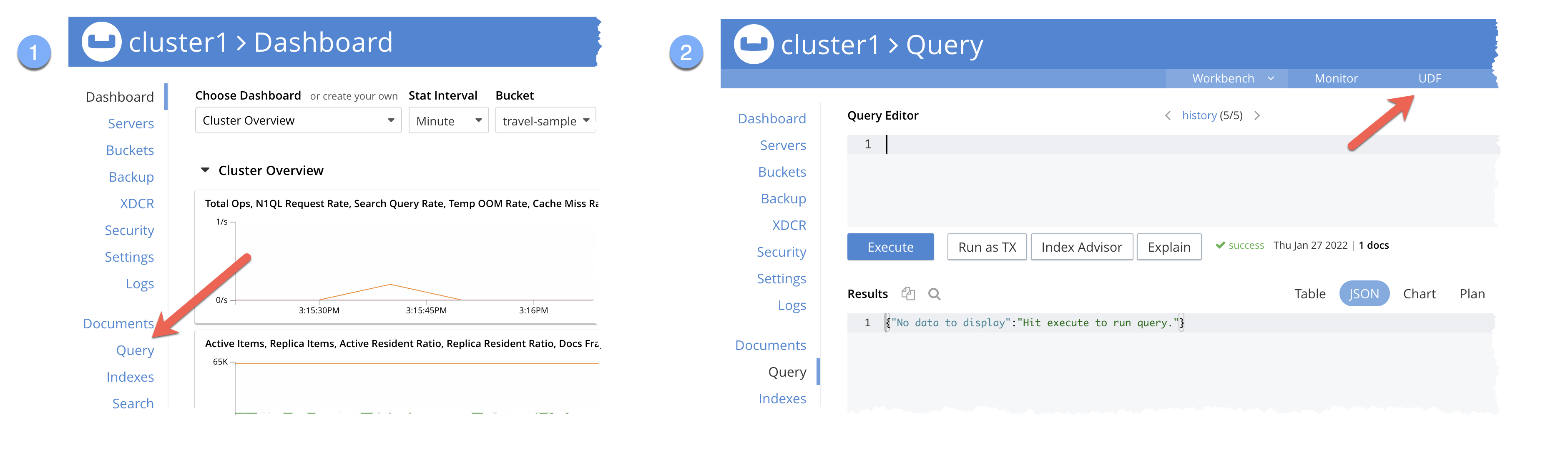 navigate to udf query