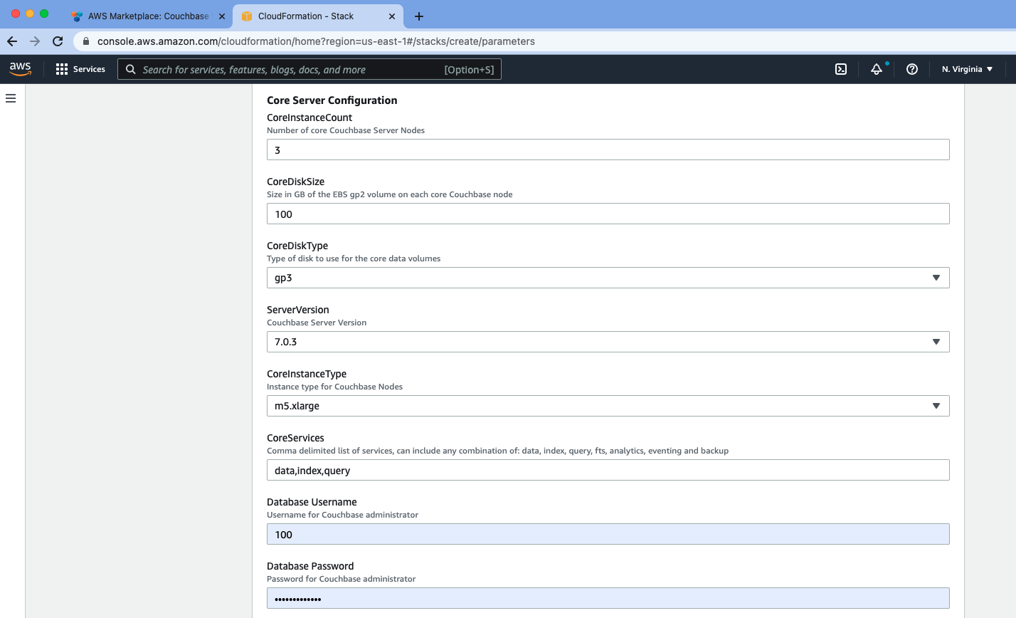 aws marketplace couchbase ee stack stack coreinstanceconfiguration