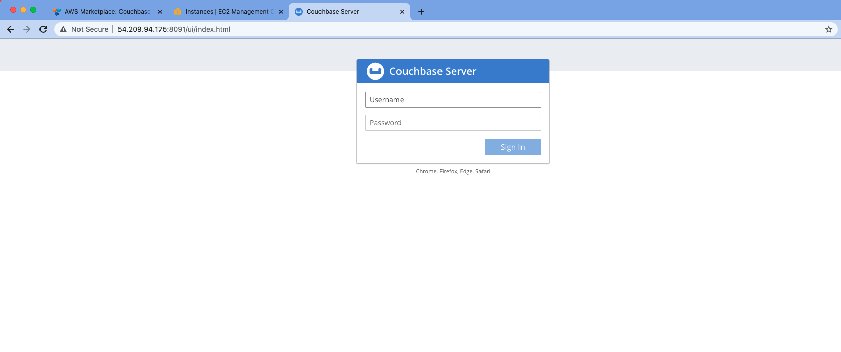 aws couchbase ee login