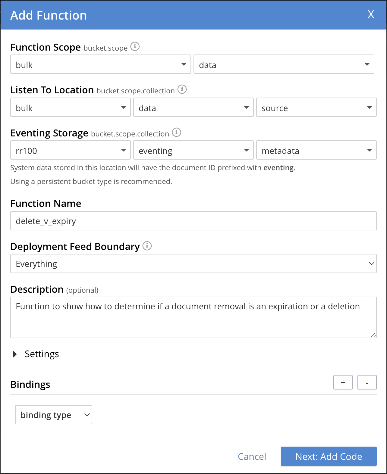 del v expiry 01 settings