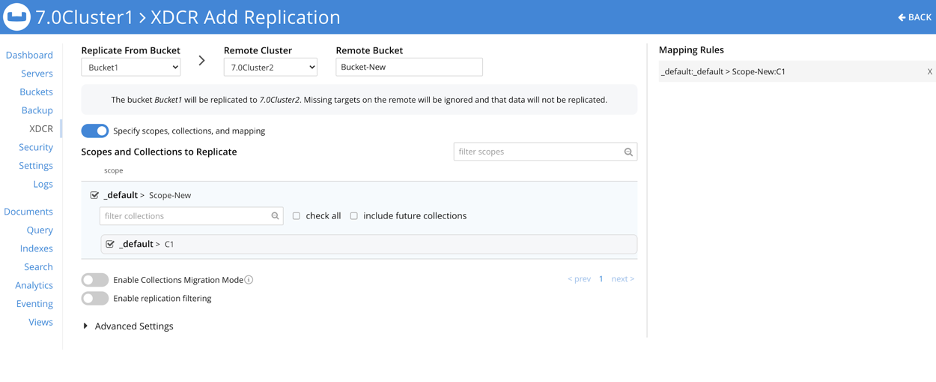 migration multiple buckets to single xdcr consolidate