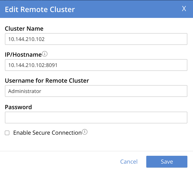 xdcr edit remote cluster dialog