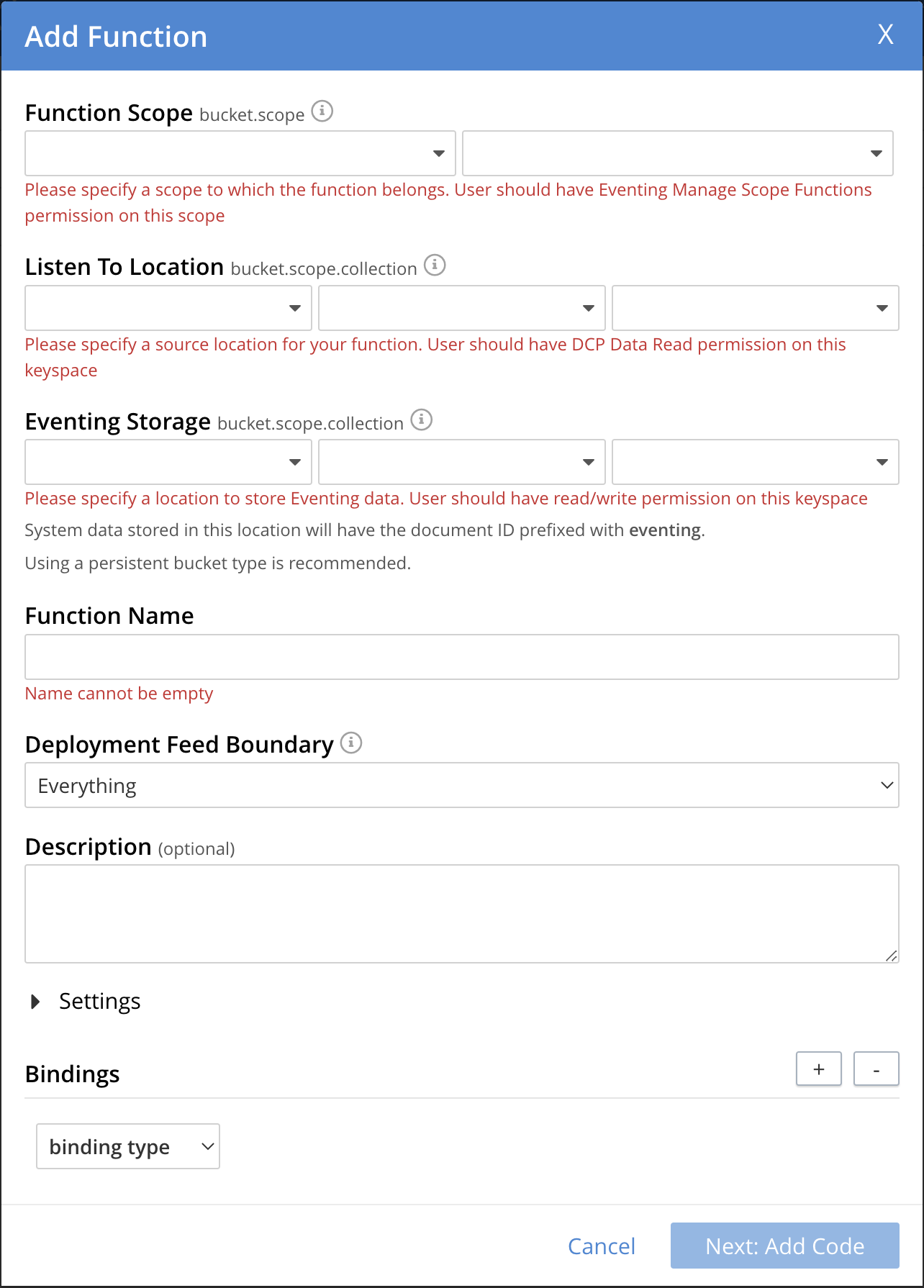 addfunc 01 empty settings