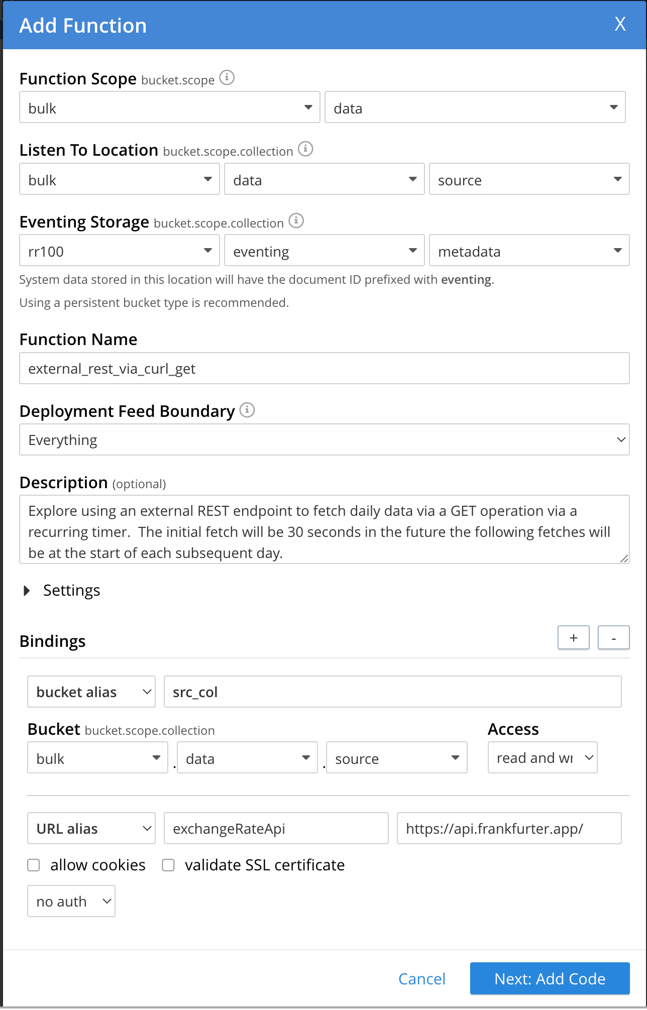 ext rest via curl 01 settings