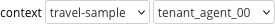 The query context drop-down menu, with the tenant_agent_00 scope selected