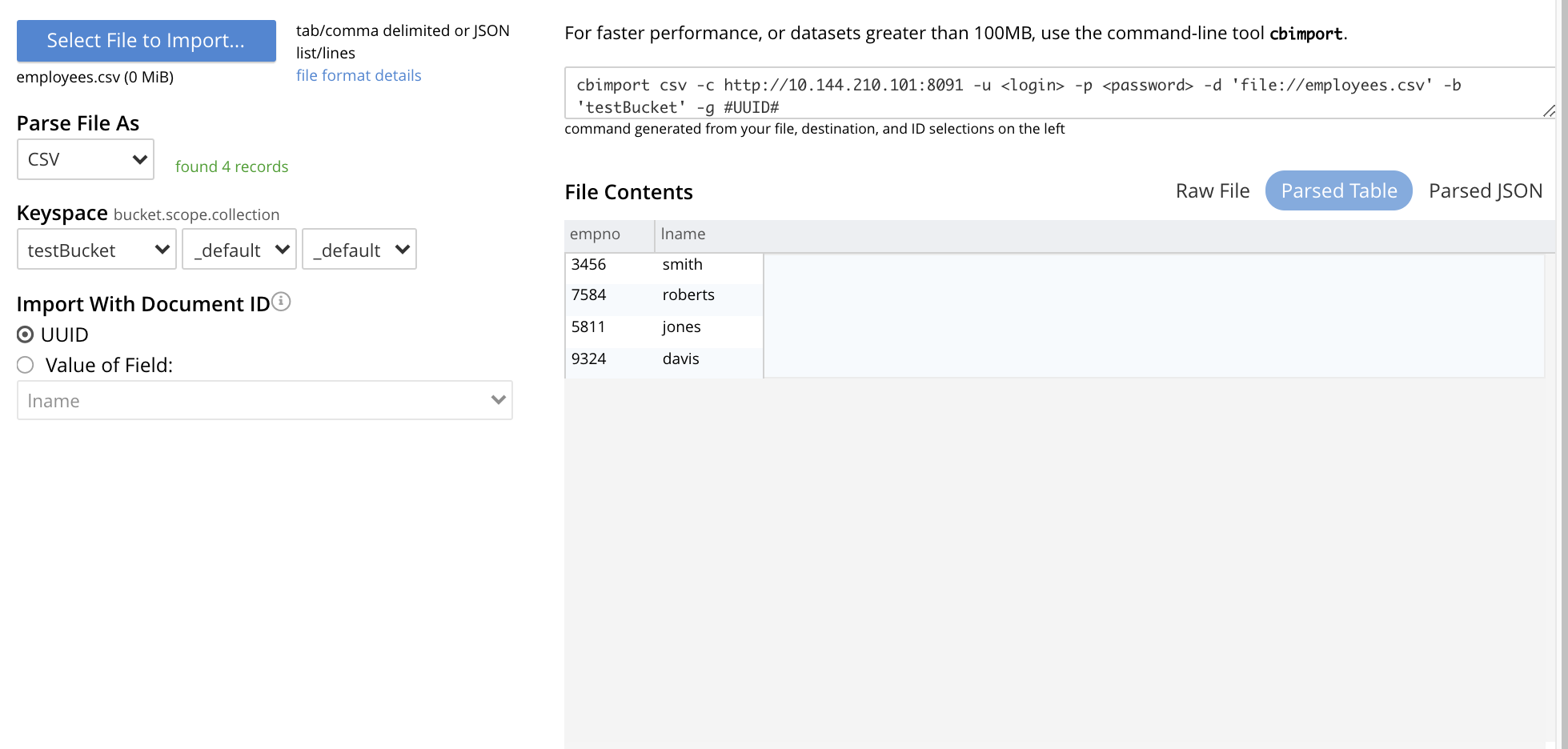 Preview of employees.csv