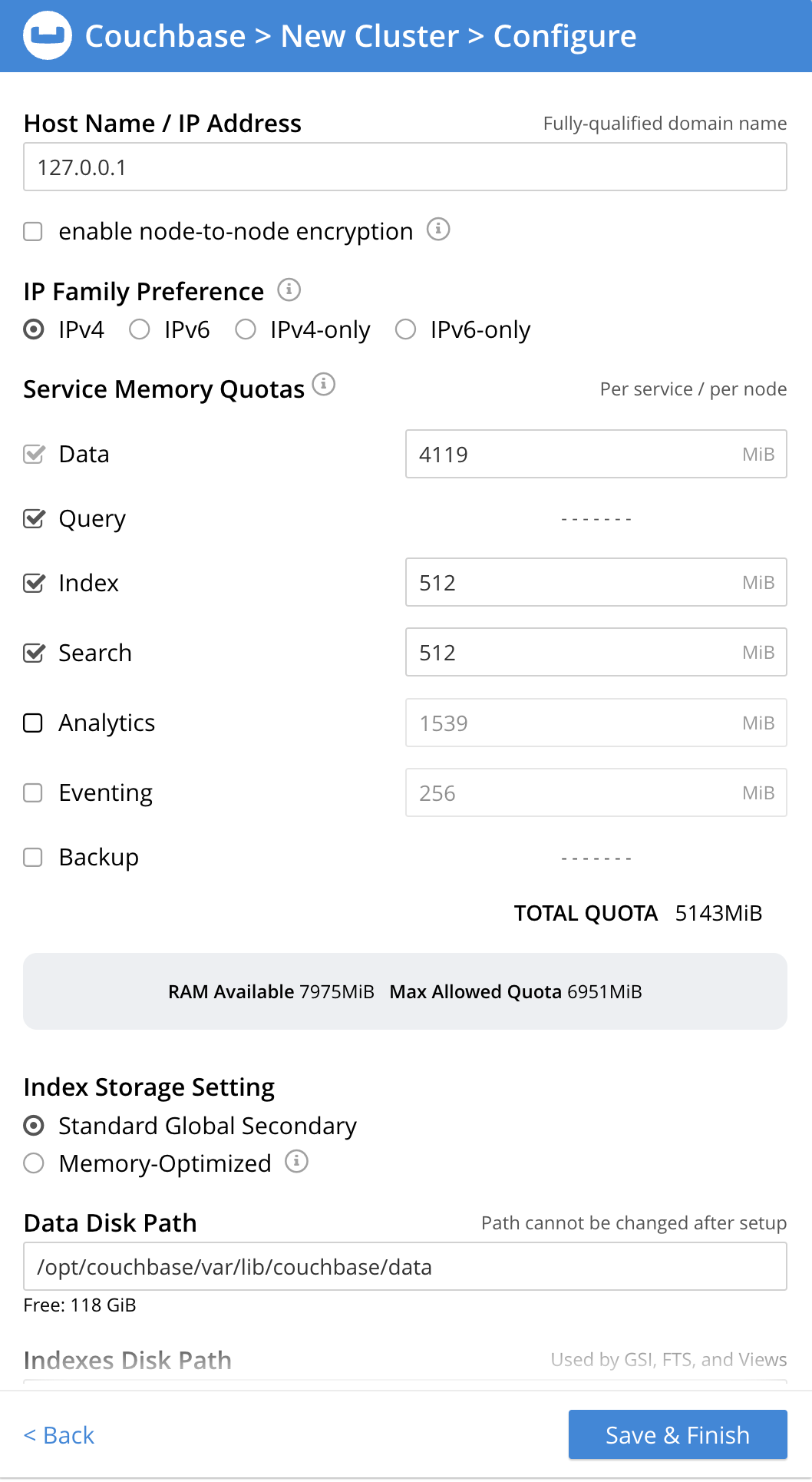 configure cluster for sync gateway