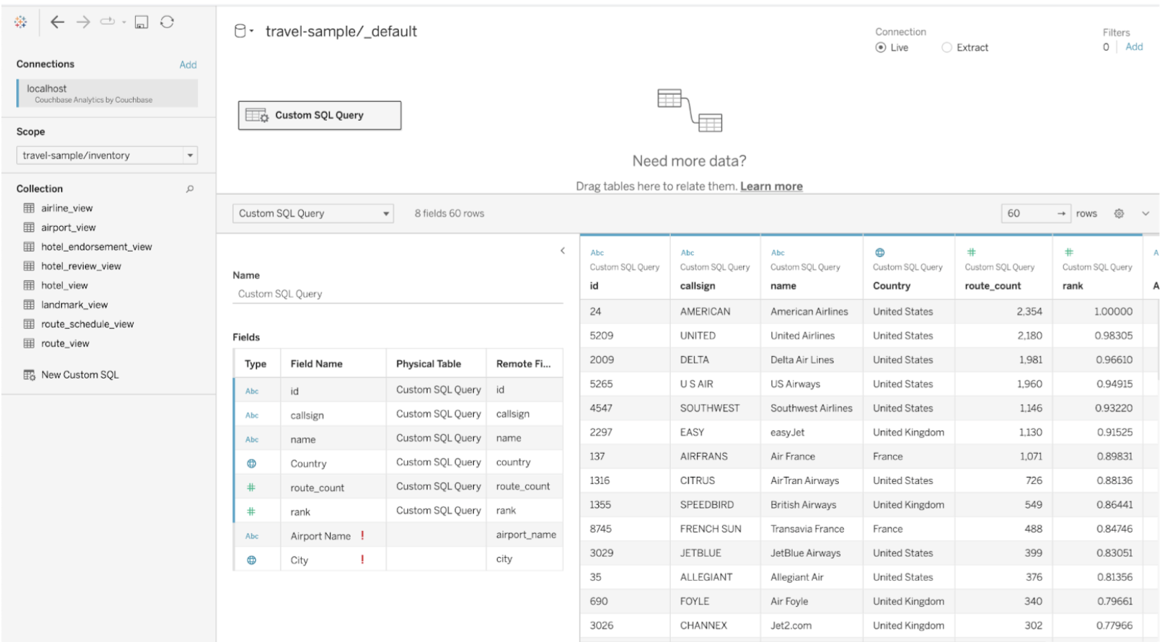 Analytics Query In Table