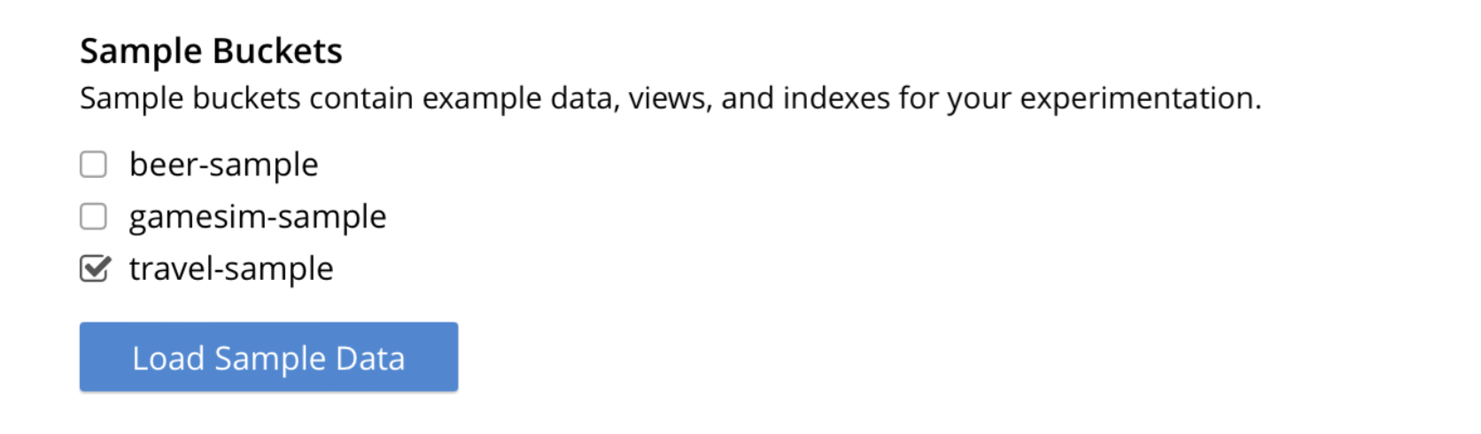 Load Travel Sample Bucket