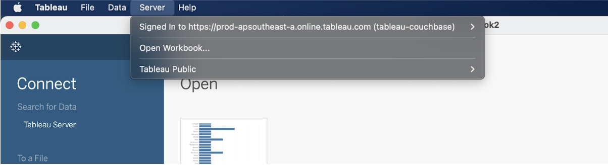 Verify Tableau Server Connection